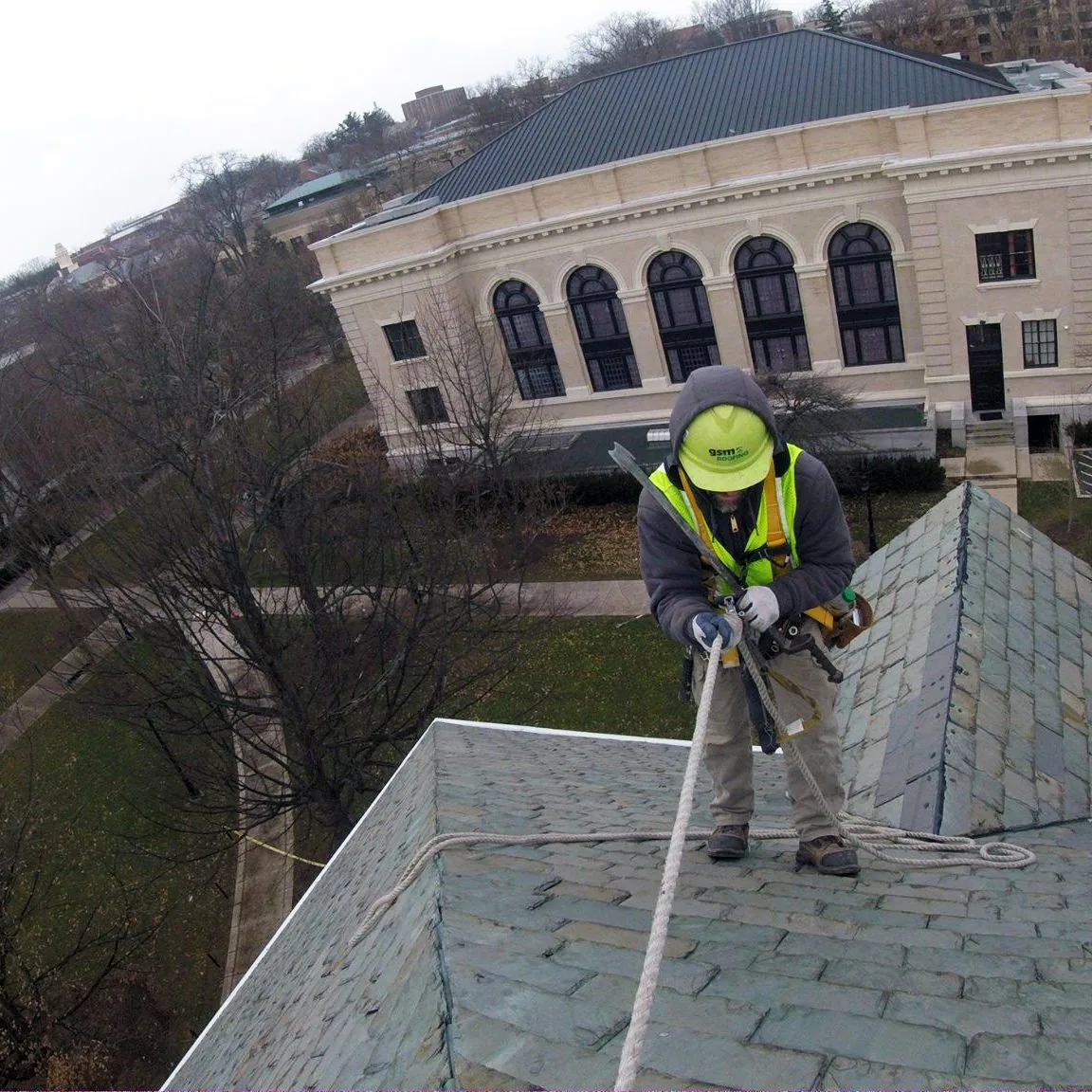 roof work over active tenants